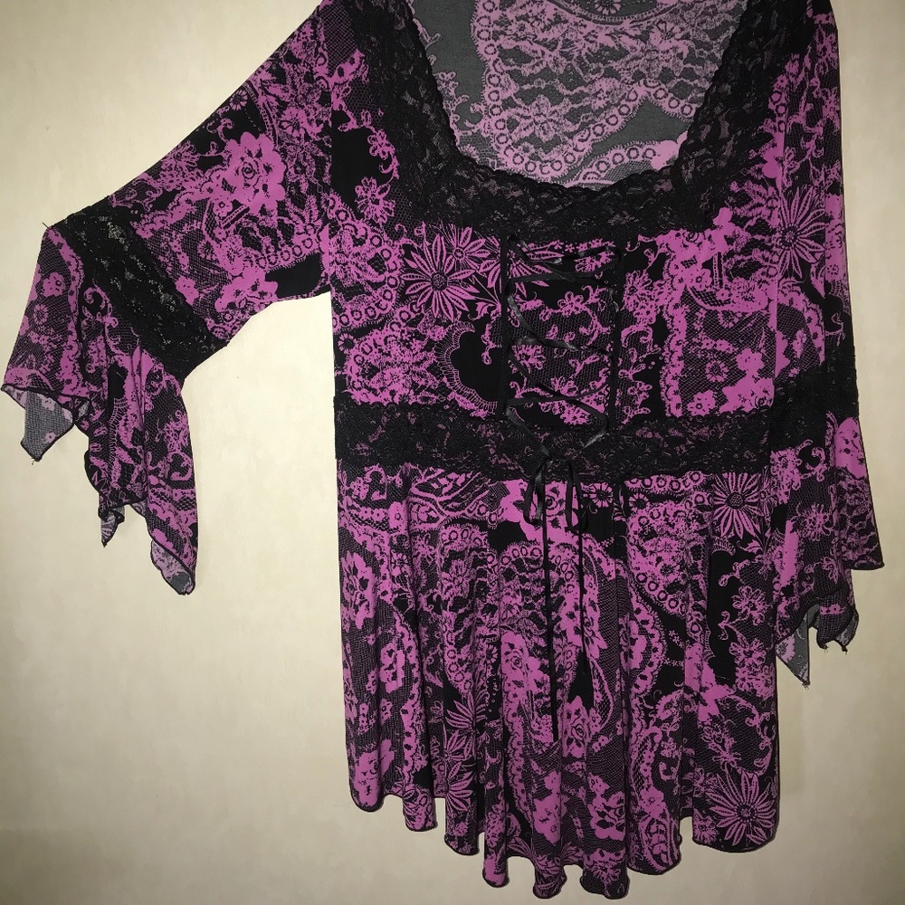 Dare to Wear 2X - 4X Pink/Black Tunic